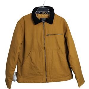 M1055) Giant Garments Tan Outdoor Canvas Trucker Jacket Medium